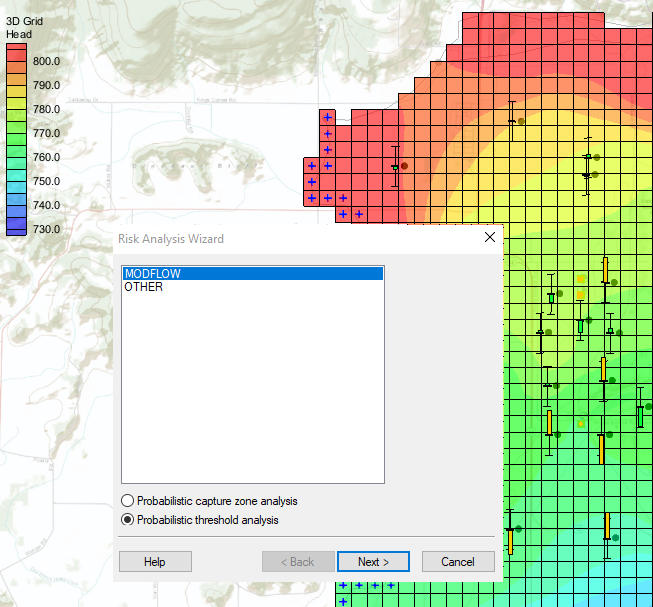 Example of the Risk Analysis Wizard in GMS